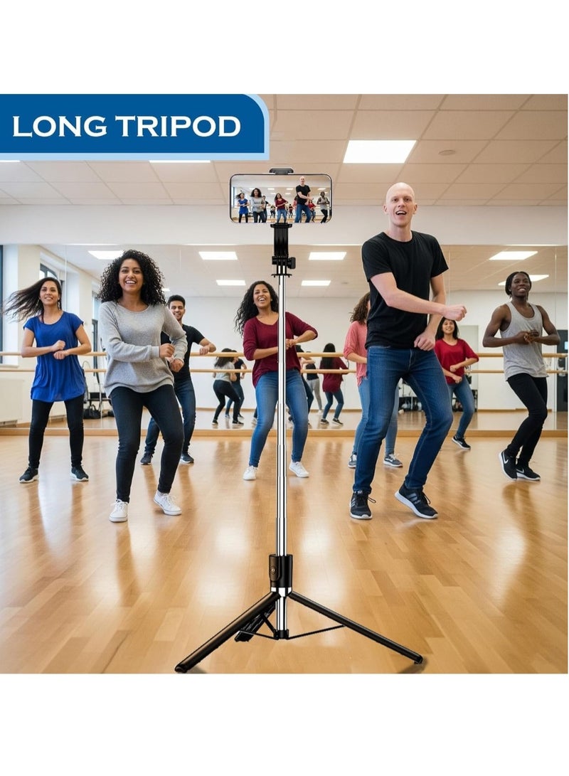 نقطة التسوق عصا سيلفي ثلاثية القوائم 170 سم مع ريموت بلوتوث – حامل هاتف قابل للتمديد ومحمول، حامل دوّار متوافق مع هواتف iPhone وAndroid - Image 3